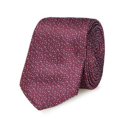 Purple speckled slim tie